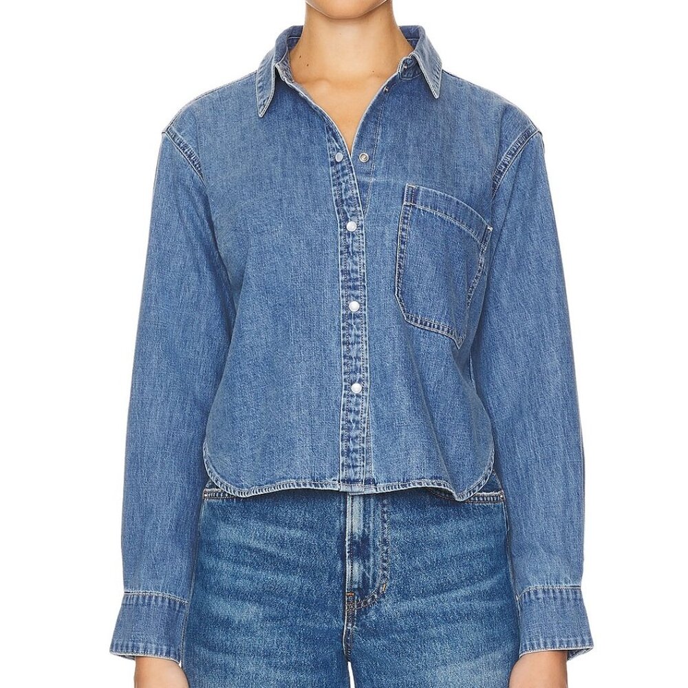 Veronica Beard Aderes Denim Shirt in Starlight Size Large